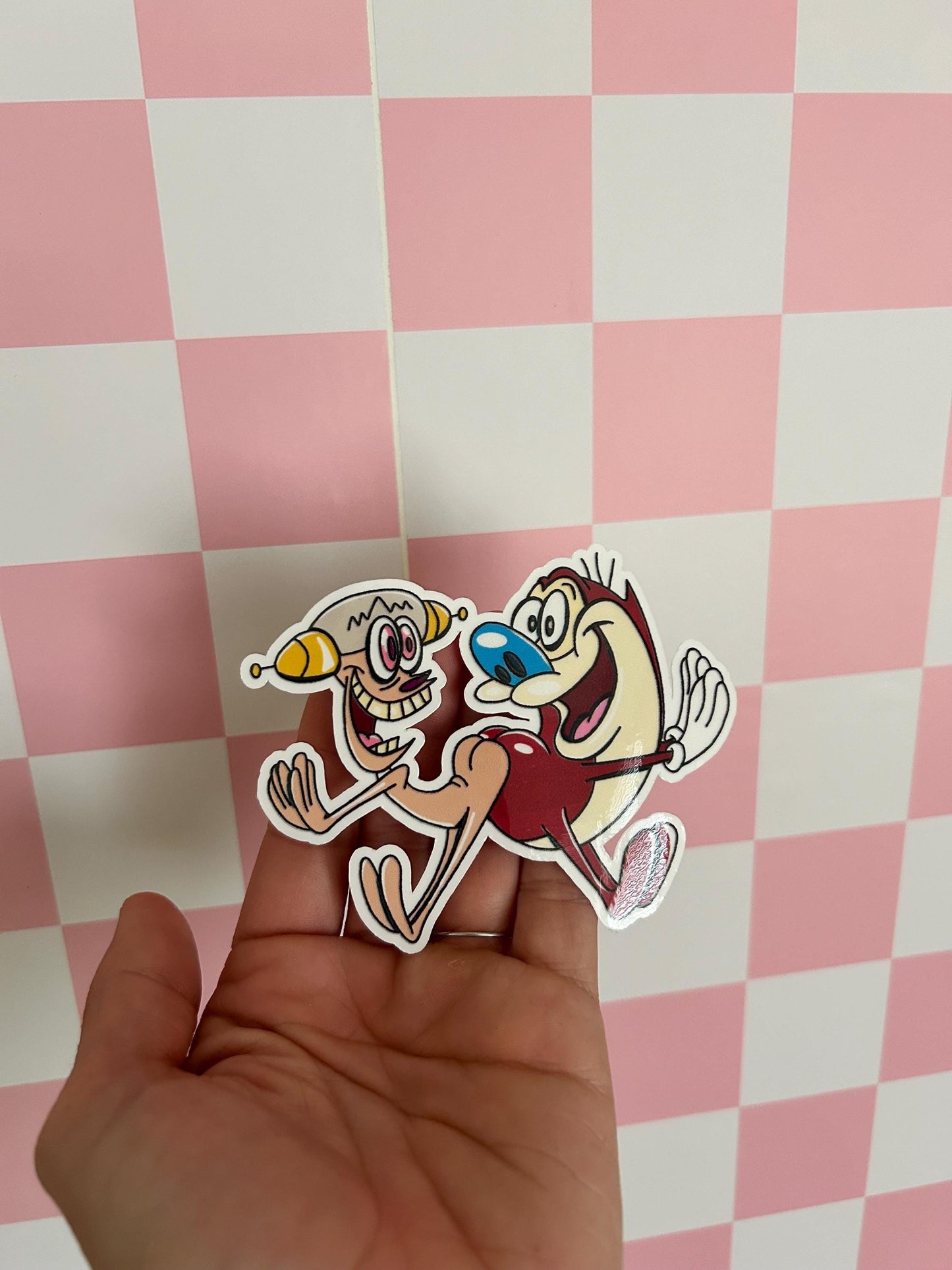 Ren and Stimpy Sticker: Glossy or Holographic Finish