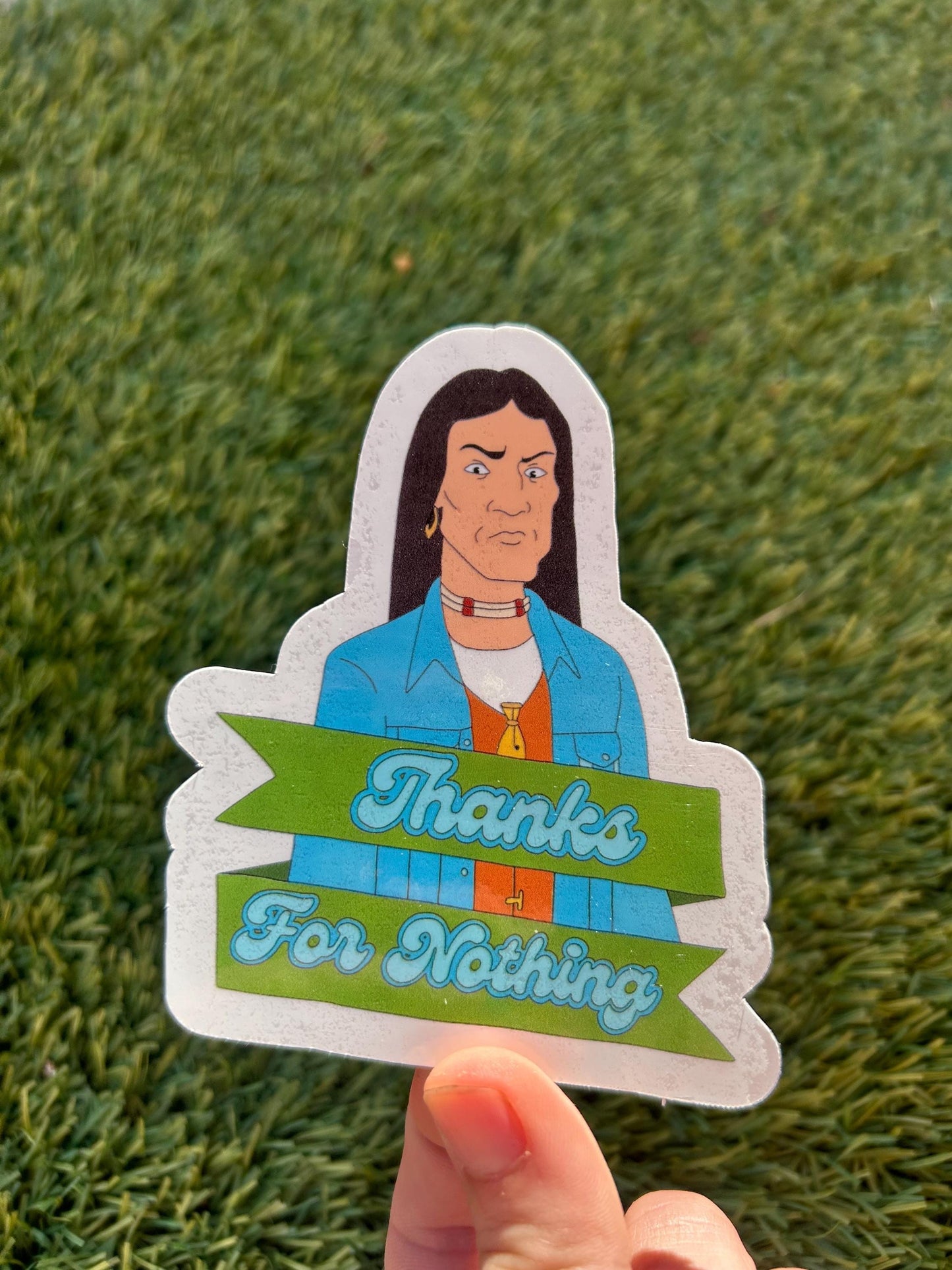 John Redcorn Sticker: Nostalgic TV Fan Art - "Thanks for Nothing"