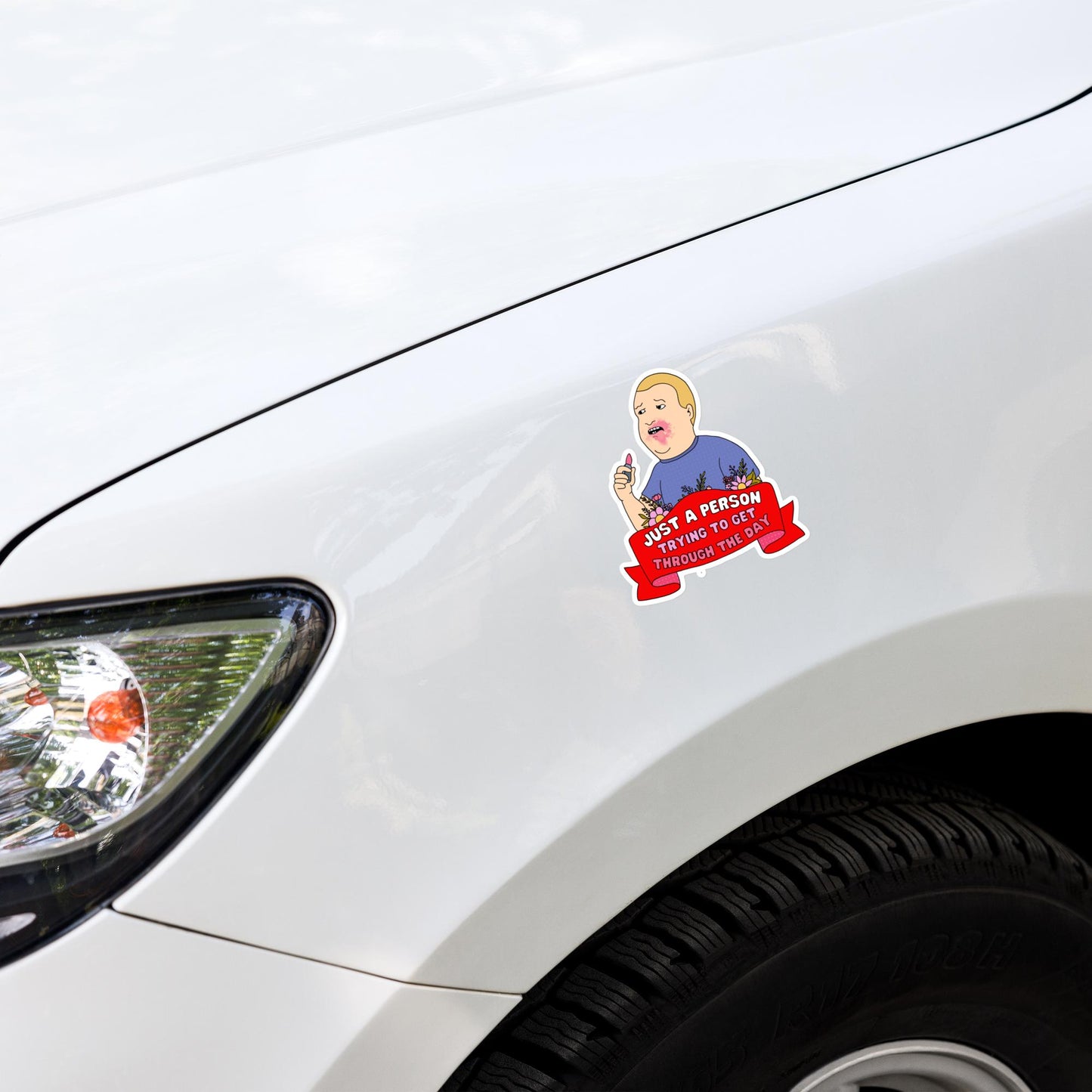 Bobby Hill Sticker: Lipstick Smudge, Relatable Fan Art