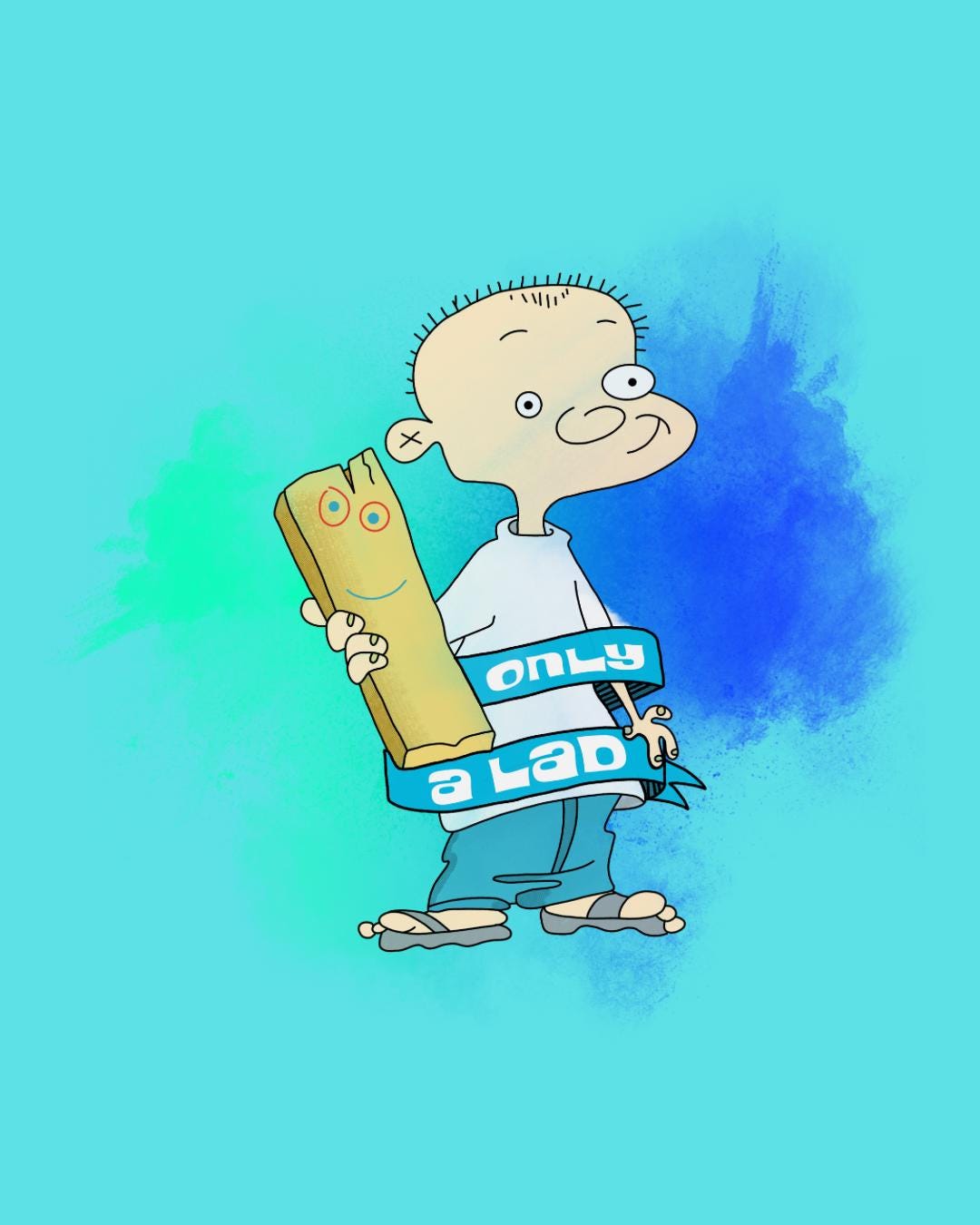 Nostalgic Johnny Boy Sticker: Glossy Laminated Fan Art