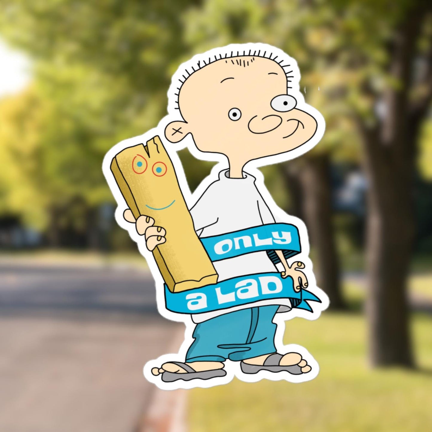 Nostalgic Johnny Boy Sticker: Glossy Laminated Fan Art