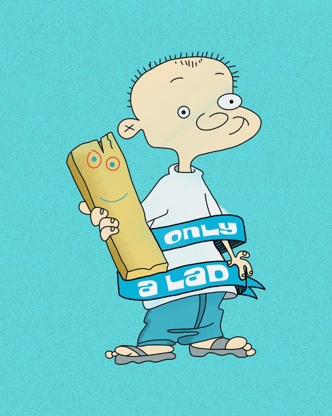 Nostalgic Johnny Boy Sticker: Glossy Laminated Fan Art