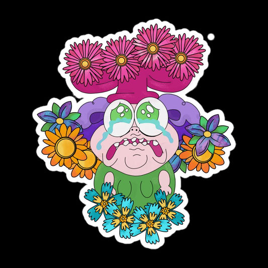 Crying Truffles Sticker | chowder | outdoor heavy duty holographic glossy halftone | choose your size and finish