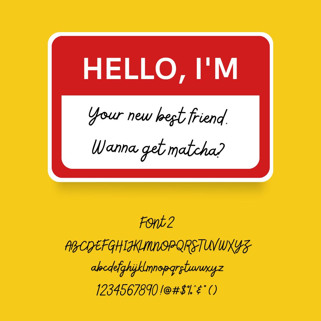 Hello, I’m ... custom stickers. Choose your font and phrase.