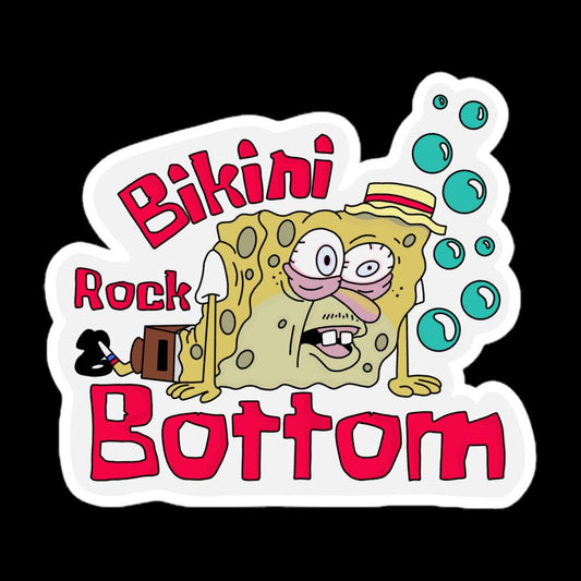 Bikini Rock Bottom Sticker | Recovery and Sobriety Humor | Choose your Size and Finish