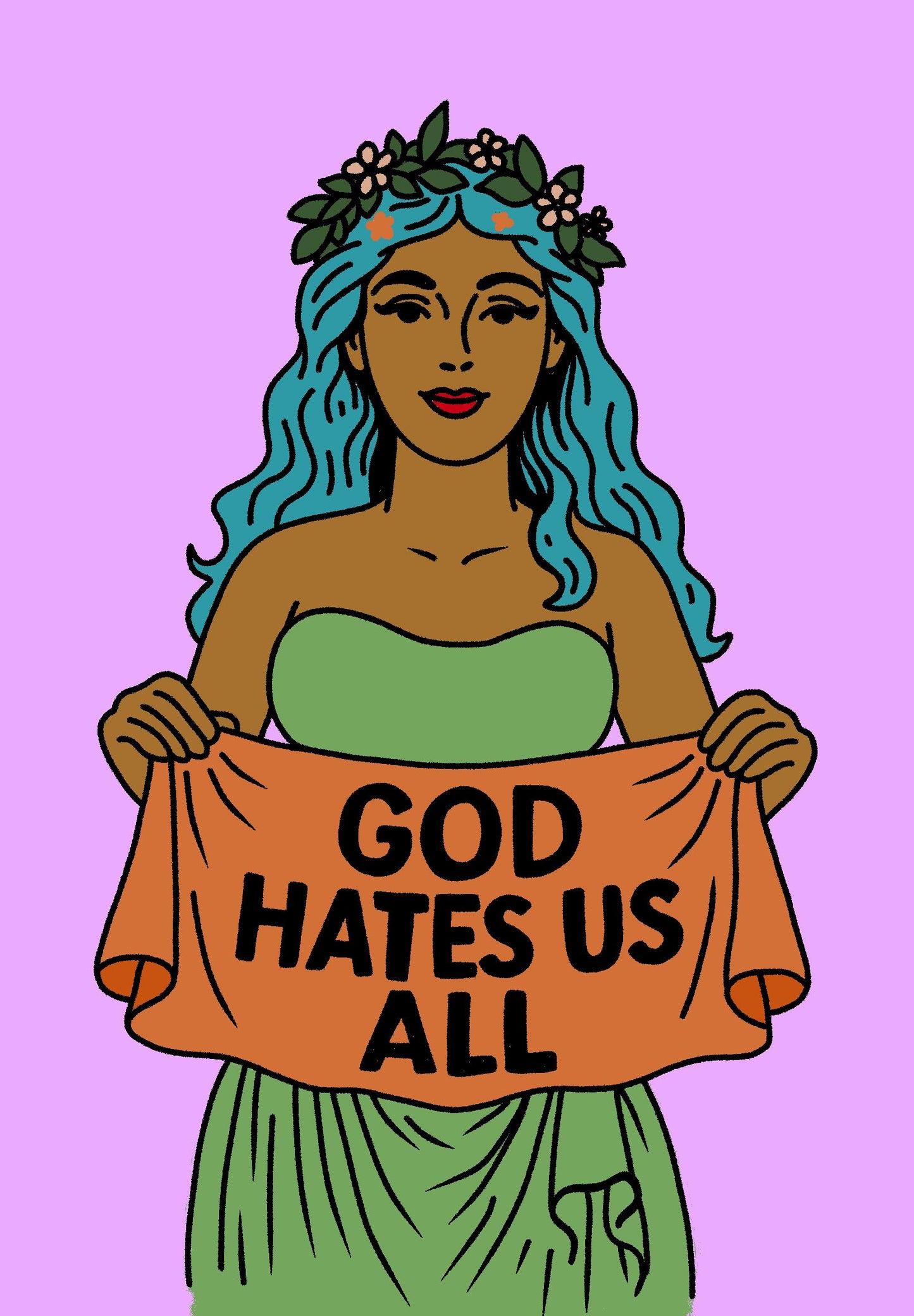Goddess God Hates Us All | Sticker or Magnet | Choose Your Size and Finish