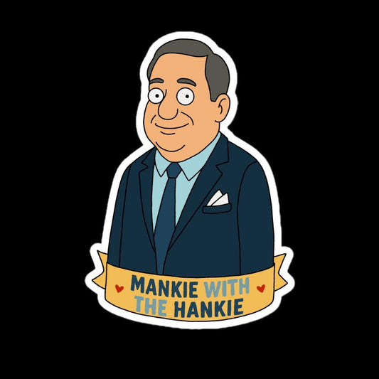 Josh Mankiewicz | Dateline Fan Art | Mankey with the Hankie | sticker or magnet | glossy or holographic and size options