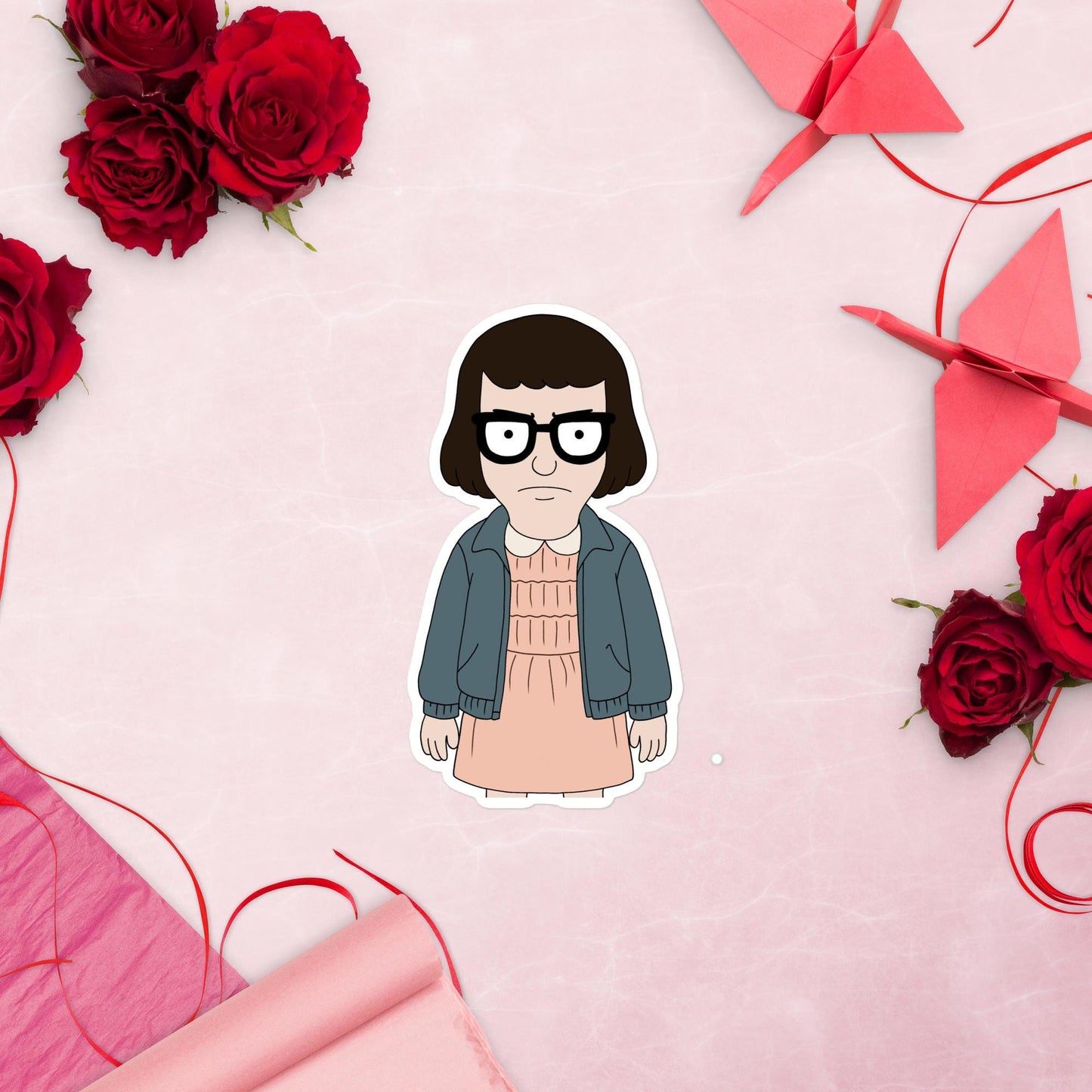 Eleven and Tina Crossover Sticker | Bobs Burgers Fan Art